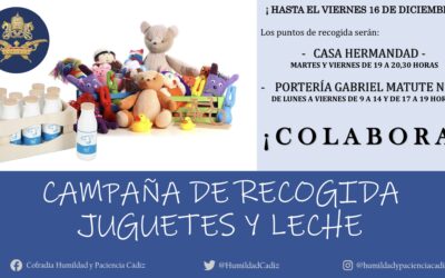 BOLSA DE CARIDAD “NIÑO JESÚS DE LA PASIÓN”: CAMPAÑA DE RECOGIDA DE JUGUETES Y ALIMENTOS.